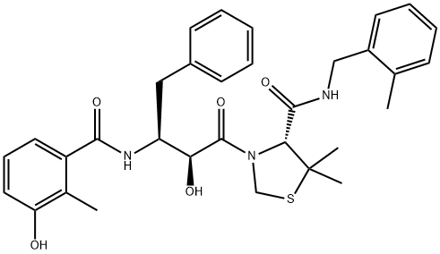 JE-2147|KNI-764|(R)-N-(2-Methylbenzyl)-3--5,5-diMethyl-1,3-thiazolidine-4-carboxaMide|(4R)-3-[(2S,3S)-2-hydroxy-3-(3-hydroxy-2-Methyl-benzoylaMino)-4-phenyl-butyryl]-5,5
-diMethyl-thi 结构式