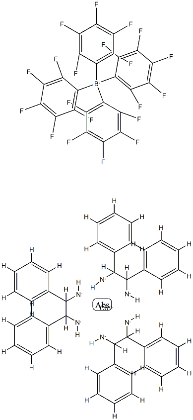 delta-Tris[(1S,2S)-1,2-diphenyl-1,2-ethanediamine]cobalt(III) chloride tetrakis(2,3,4,5,6-pentafluorophenyl)borate trihydrate SKJ-3 Structure