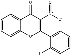4H-1-Benzopyran-4-one,2-(2-fluorophenyl)-3-nitro-(9CI) Structure