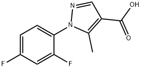 1-(2,4-difluorophenyl)-5-methyl-1H-pyrazole-4-carboxylic acid Struktur
