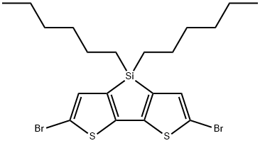 2,6-二溴-4,4-二己基-4H-硅杂环戊二烯并[3,2-B:4,5-B']二噻吩,188690-66-6,结构式