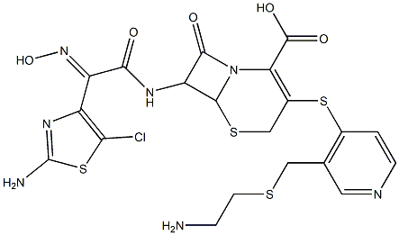 (7R)-7-[(2E)-2-(2-AMINO-5-CHLORO-1,3-THIAZOL-4-YL)-2-(HYDROXYIMINO)ACETAMIDO]-3-[(3-{[(2- Struktur