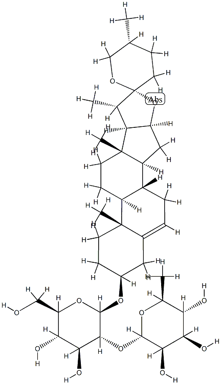 (25R)-3β-(2-O-α-L-Rhamnopyranosyl-β-D-glucopyranosyloxy)spirosta-5-ene Structure