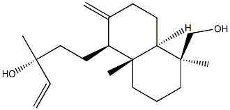 [13R,(+)]-ラブダ-8(17),14-ジエン-13,19-ジオール 化学構造式