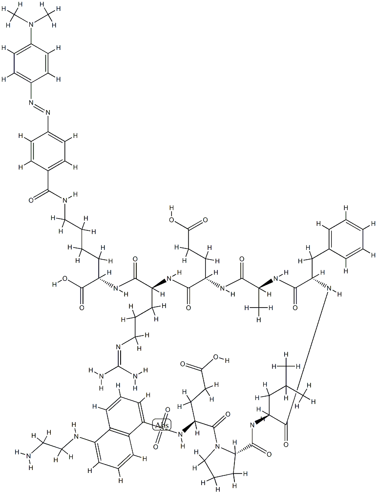H-GLU(EDANS)-PRO-LEU-PHE-ALA-GLU-ARG-LYS(DABCYL)-OH, 1914987-47-5, 结构式