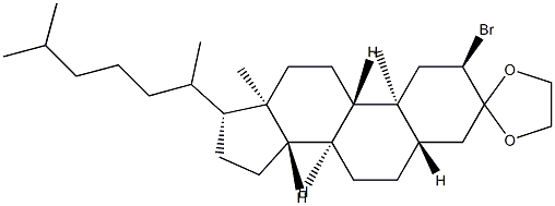 2α-ブロモ-5α-コレスタン-3-オンエチレンアセタール 化学構造式