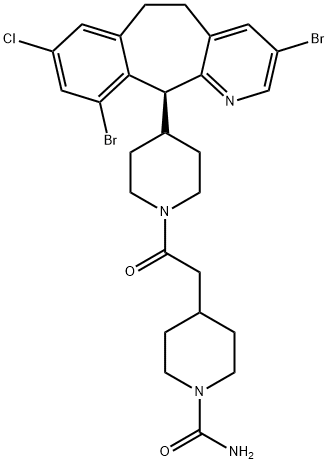 4-{4-[(11S)-3,10-DIBROMO-8-CHLORO-5,6-DIHYDRO-11H-BENZO[5,6]CYCLOHEPTA[1,2-B]PYRIDIN-11- Struktur