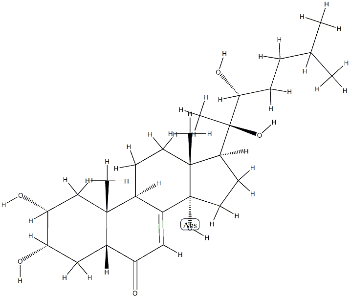(22R)-2α,3α,14,20,22-ペンタヒドロキシ-5β-コレスタ-7-エン-6-オン 化学構造式