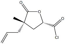 D-glycero-Pentonic acid, 5-chloro-2,3,5-trideoxy-2-methyl-5-oxo-2-(2-propenyl)-, gamma-lactone, (2S)- (9CI) Struktur