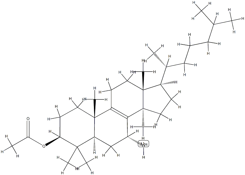 5α-Lanost-8-ene-3β,7α-diol 3-acetate Struktur