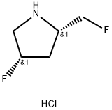 (2S,4S)-4-フルオロ-2-(フルオロメチル)ピロリジン塩酸塩 化学構造式