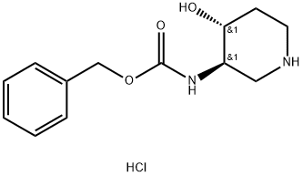 苯甲基 ((3R,4R)-4-羟基哌啶-3-基)氨基甲酯盐酸 结构式