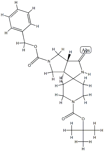 Trans-5-Benzyl 1-Tert-Butyl 3-Oxotetrahydro-2H-Spiro[Piperidine-4,1-Pyrrolo[3,4-C]Pyrrole]-1,5(3H)-Dicarboxylate Struktur