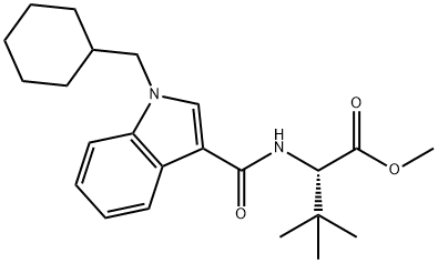 メチル 2-{[1-(シクロヘキシルメチル)-1H-インドール-3-イル]ホルムアミド}-3,3-ジメチルブタノアート 化学構造式