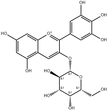 飞燕草素-3-O-半乳糖苷 结构式