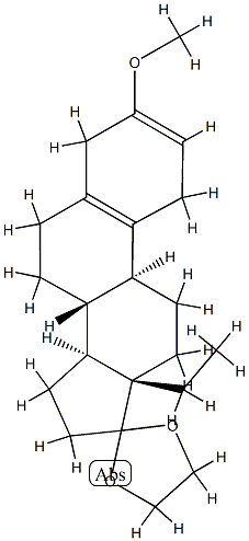 13-乙基-3Β-甲氧基甾烷-2,5(10)-二烯-17-酮-17-环亚乙基缩酮, 19741-72-1, 结构式