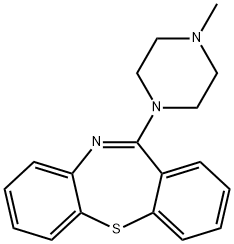 11-(4-メチルピペラジノ)ジベンゾ[b,f][1,4]チアゼピン 化学構造式