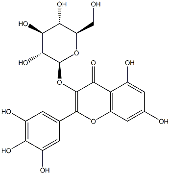 杨梅素-3-O-Β-D-葡萄糖苷, 19833-12-6, 结构式