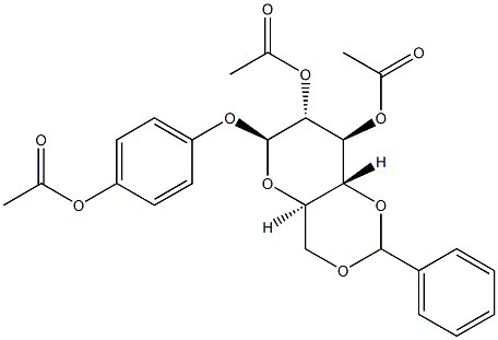 4-Acetoxyphenyl 2-O,3-O-diacetyl-4-O,6-O-benzylidene-β-D-glucopyranoside Struktur