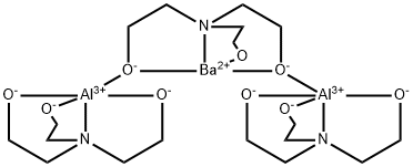 [μ3-[[2,2′-[[2-(Hydroxy-κO)ethyl]imino-κN]bis[ethanolato-κO:κO]](2-)]]bis[[[2,2′,2′′-(nitrilo-κN)tris[ethanolato-κO]](3-)]aluminum]barium Struktur