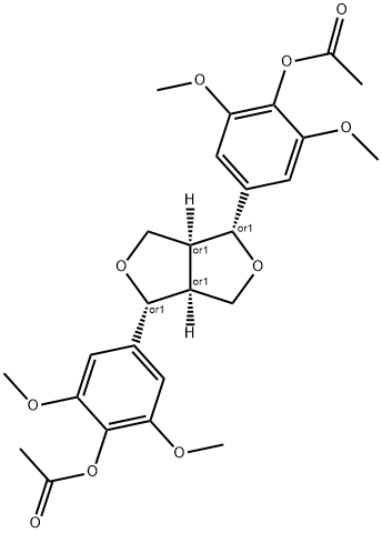 二乙酸丁香树脂醇酯,1990-77-8,结构式