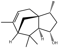 (1S)-2,3,4,7,8,8aβ-Hexahydro-3β,6,8,8-tetramethyl-1H-3aα,7α-methanoazulen-1β-ol Struktur