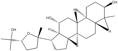 (20S,24R)-20,24-Epoxydammarane-3α,12β,25-triol Structure