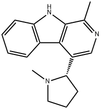 1-Methyl-4-[(2S)-1-methyl-2α-pyrrolidinyl]-β-carboline 结构式