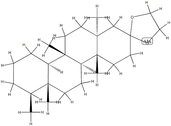 5,8,17aβ-Trimethyl-D-homo-5α-androstan-3-one ethylene acetal 结构式