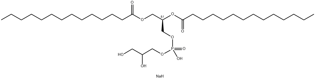 1,2-ジミリストイル-sn-グリセロ-3-ホスホ-rac-(1-グリセロール)ナトリウム 化学構造式