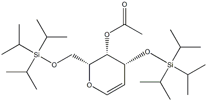 4-O-乙酰基-3,6-二-O-(三异丙基硅基)-D-半乳醛 结构式