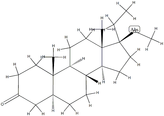 (17S)-17-メトキシ-5α-プレグナン-3-オン 化学構造式