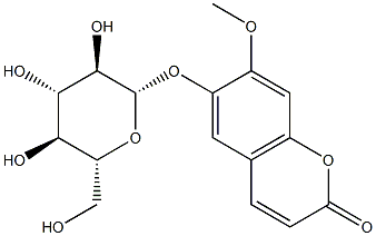 6-甲氧基香豆素-7-0-BETA-D-吡喃葡萄糖苷, 20186-29-2, 结构式