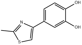 4-(2-メチル-4-チアゾリル)-1,2-ベンゼンジオール 化学構造式