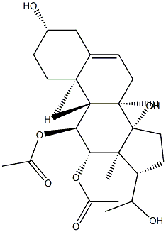 Pregn-5-ene-3β,11α,12β,14β,20-pentol 11,12-diacetate Structure