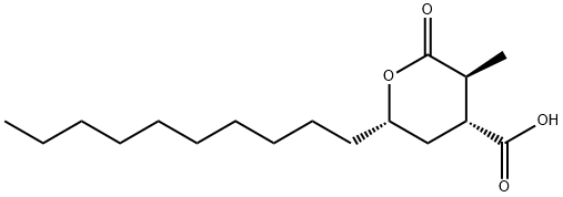 (3S)-6α-Decyltetrahydro-3β-methyl-2-oxo-2H-pyran-4α-carboxylic acid Struktur