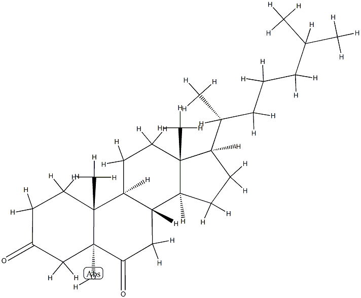 5-ヒドロキシ-5α-コレスタン-3,6-ジオン 化学構造式