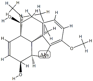 (13β,14β)-7,8-Didehydro-4,5α-epoxy-3-methoxy-17-methylhasubanan-6α,9α-diol 结构式