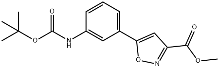 5-(3-tert-butoxycarbonylamino-phenyl)-isoxazole-3-carboxylic acid ethyl mester Structure