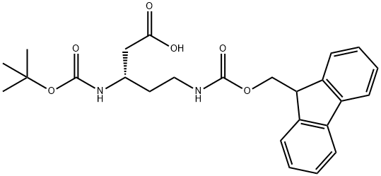 (S)-N-beta-(Tert-Butoxy)Carbonyl N-delta-(9H-Fluoren-9-yl)MethOxy]Carbonyl 3,5-diaminopentanoic acid 结构式