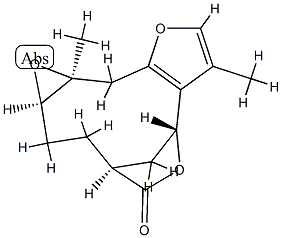 (1aR,4S,7R,11aS)-1a,3,4,7,11,11a-Hexahydro-8,11aβ-dimethyl-4,7-methanofuro[3,2-c]oxireno[f]oxacycloundecin-5(2H)-one Struktur