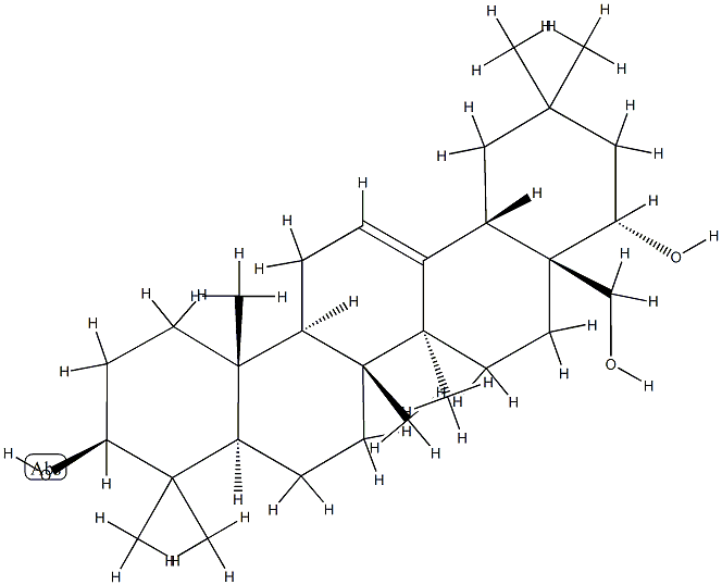 オレアナ-12-エン-3β,22α,28-トリオール 化学構造式