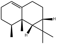 [1aS,(-)]-1aα,2,3,5,6,7,7a,7bα-オクタヒドロ-1,1,7α,7aα-テトラメチル-1H-シクロプロパ[a]ナフタレン 化学構造式