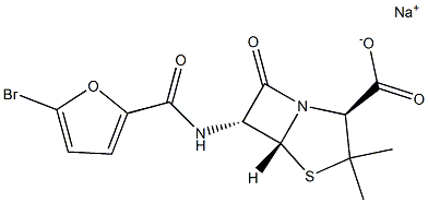 2-Bromofurylpenicillin sodium salt 结构式