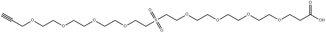 Propargyl-PEG4-Sulfone-PEG4-acid Structure