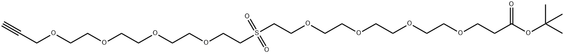 Propargyl-PEG4-Sulfone-PEG4-t-butyl ester, 2055024-43-4, 结构式