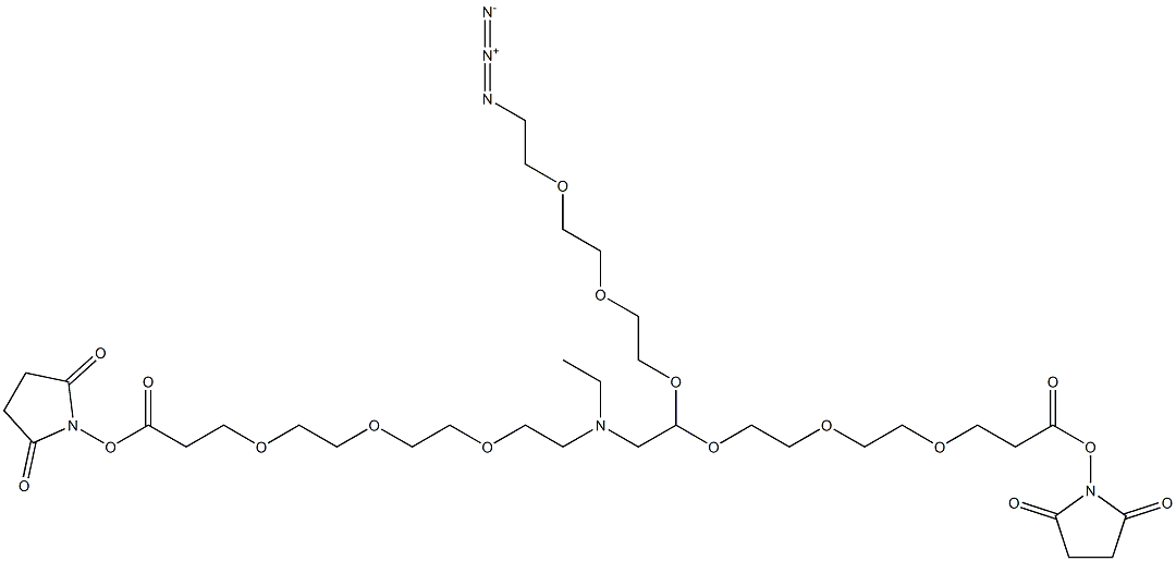 N-(Azido-PEG3)-N-Bis-(PEG3-NHS ester) Struktur