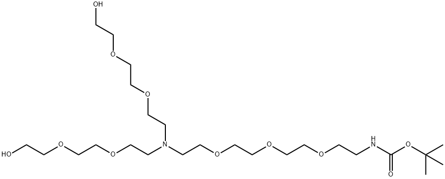 N-(Boc-PEG3)-N-Bis-(PEG2-alcohol) Struktur