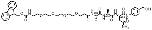 Fmoc-PEG4-Ala-Ala-Asn-PAB 结构式