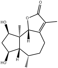 (6S)-5,6,6aβ,7,8,9,9a,9bβ-Octahydro-7β,9β-dihydroxy-3,6α,9aα-trimethylazuleno[4,5-b]furan-2(4H)-one Structure